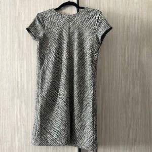 Zara black and white abstract herringbone patterned shift dress size M EXC